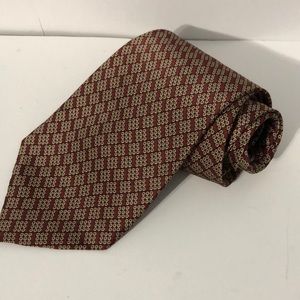 Perry Ellis portfolio silk necktie in burgundy/beige